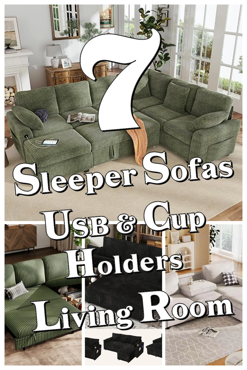 7 Genius Sleeper Sofas with USB Ports and Cup Holders You Didn’t Know You Needed for Your Living Room