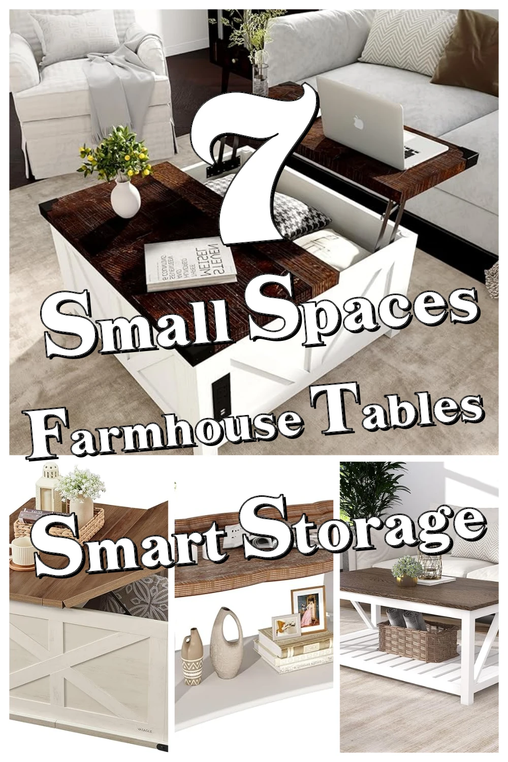 7 Must-Have Farmhouse Coffee Tables That Make Small Living Rooms Feel Spacious & Organized