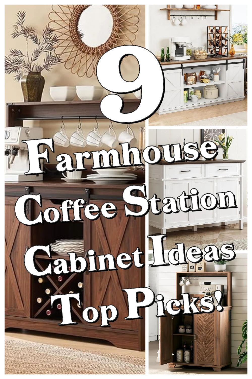 9 Farmhouse Coffee Bar Cabinets That Make Your Living Room Feel Cozy & Stylish