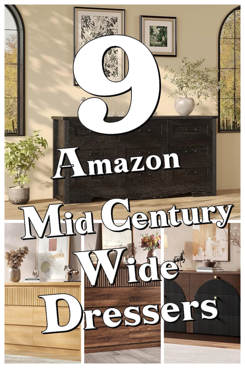 9 Mid Century Wide Dressers That Make Bedroom Clutter Disappear With Style