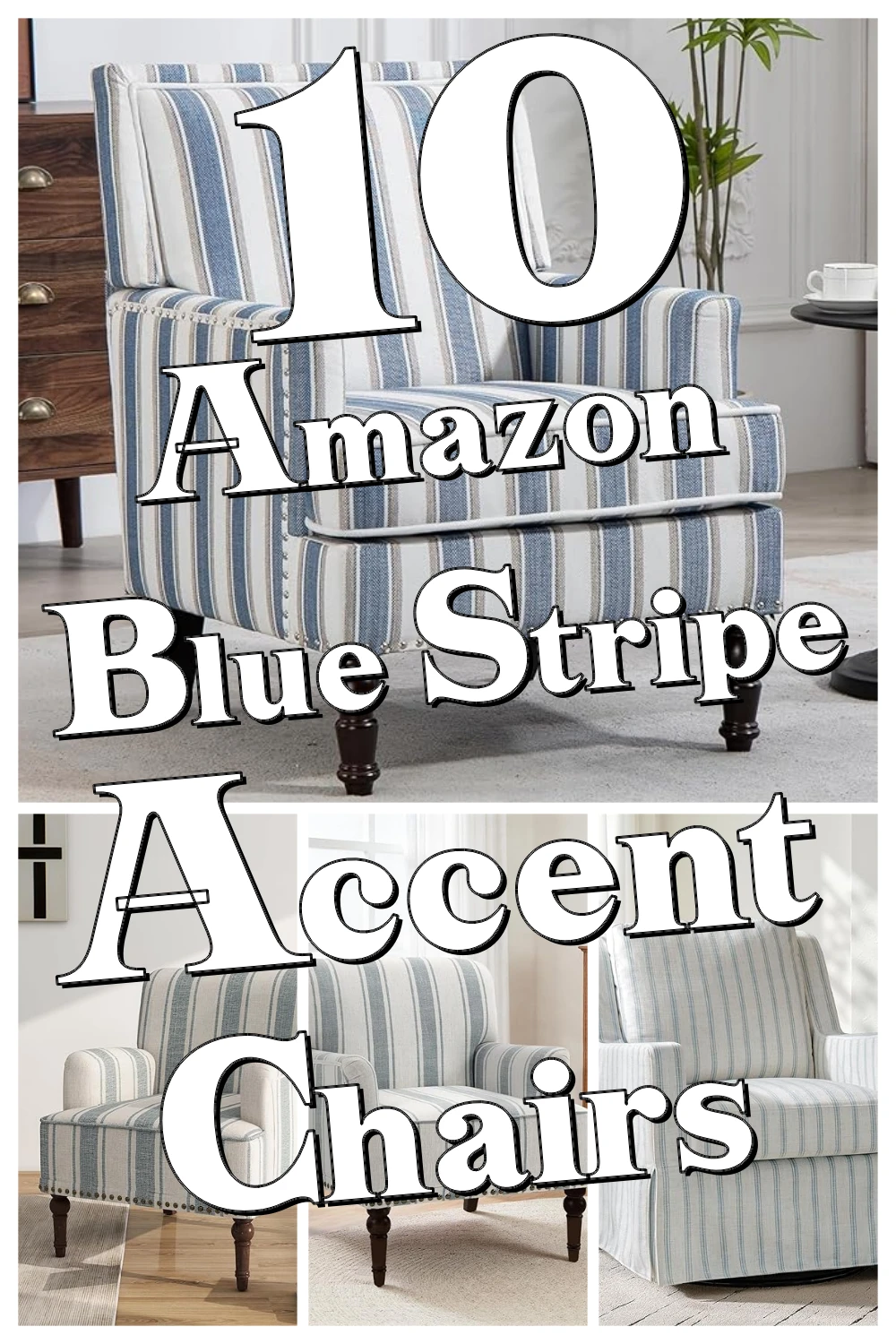 10 Genius Blue Stripe Accent Chairs That Make Small Living Rooms Cozy & Stylish
