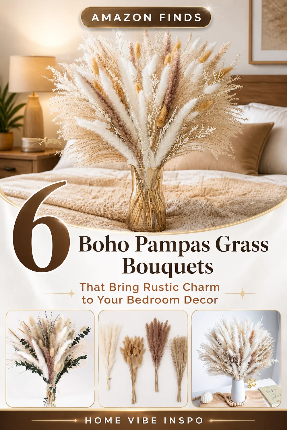 6 Boho Pampas Grass Bouquets That Bring Rustic Charm to Your Bedroom Decor