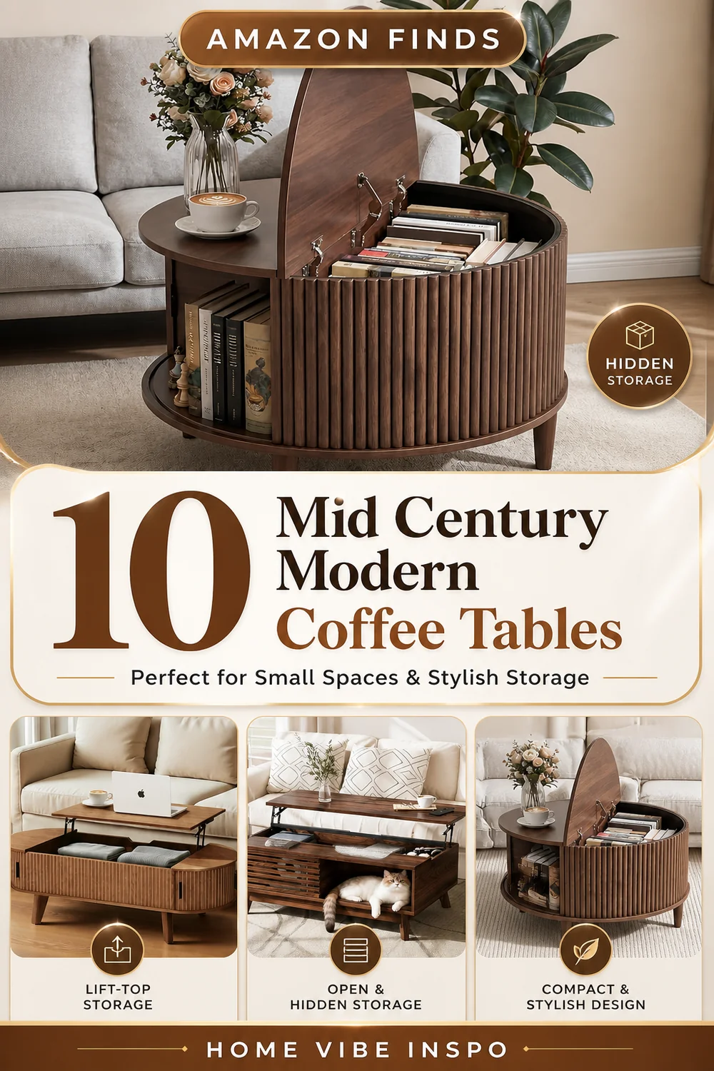 10 Mid Century Modern Coffee Tables Perfect for Small Spaces & Stylish Storage