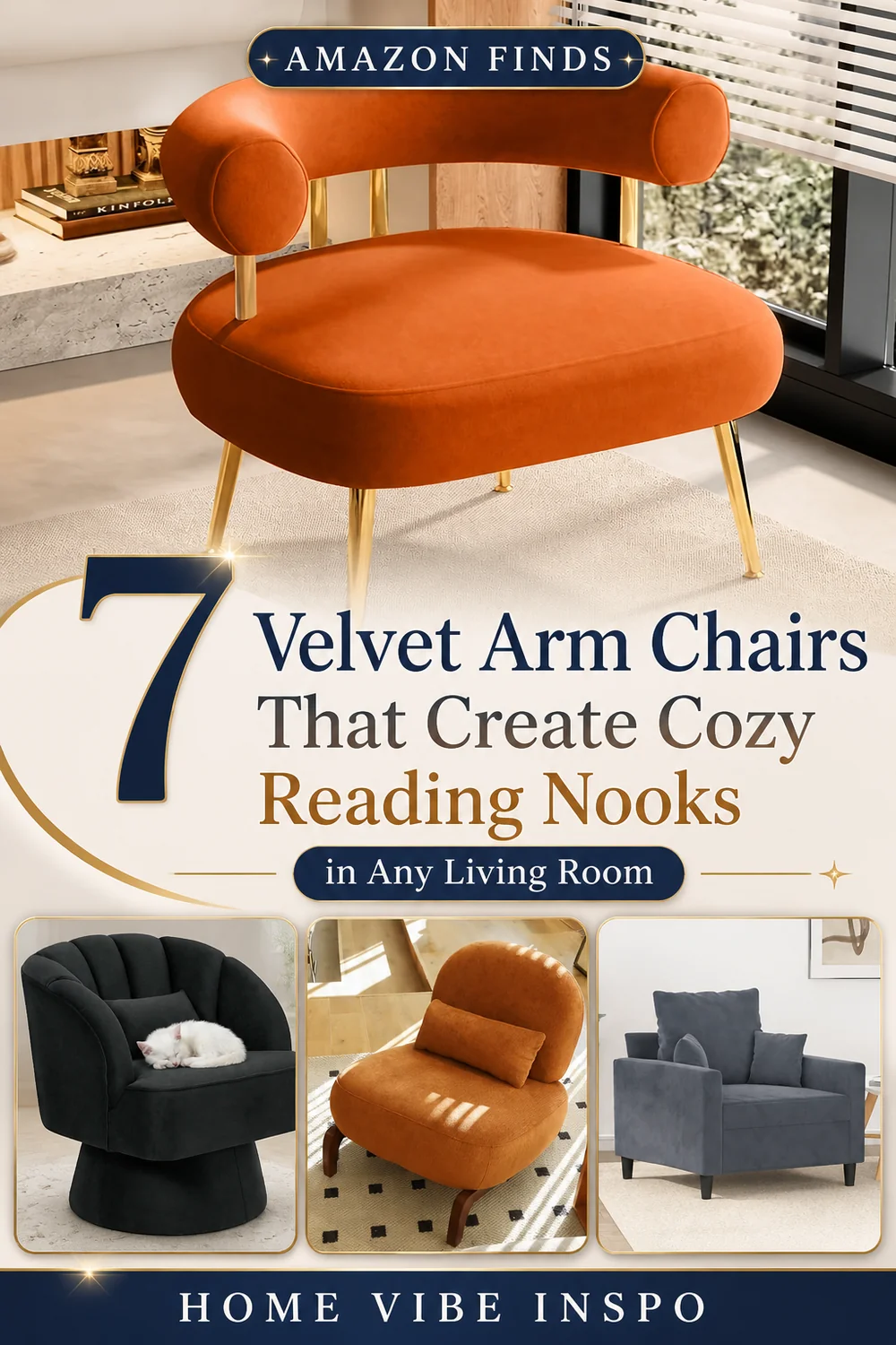 7 Velvet Arm Chairs That Create Cozy Reading Nooks in Any Living Room