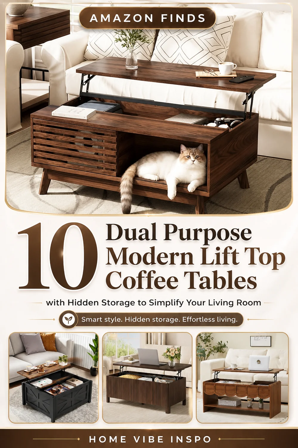 10 Dual Purpose Modern Lift Top Coffee Tables with Hidden Storage to Simplify Your Living Room