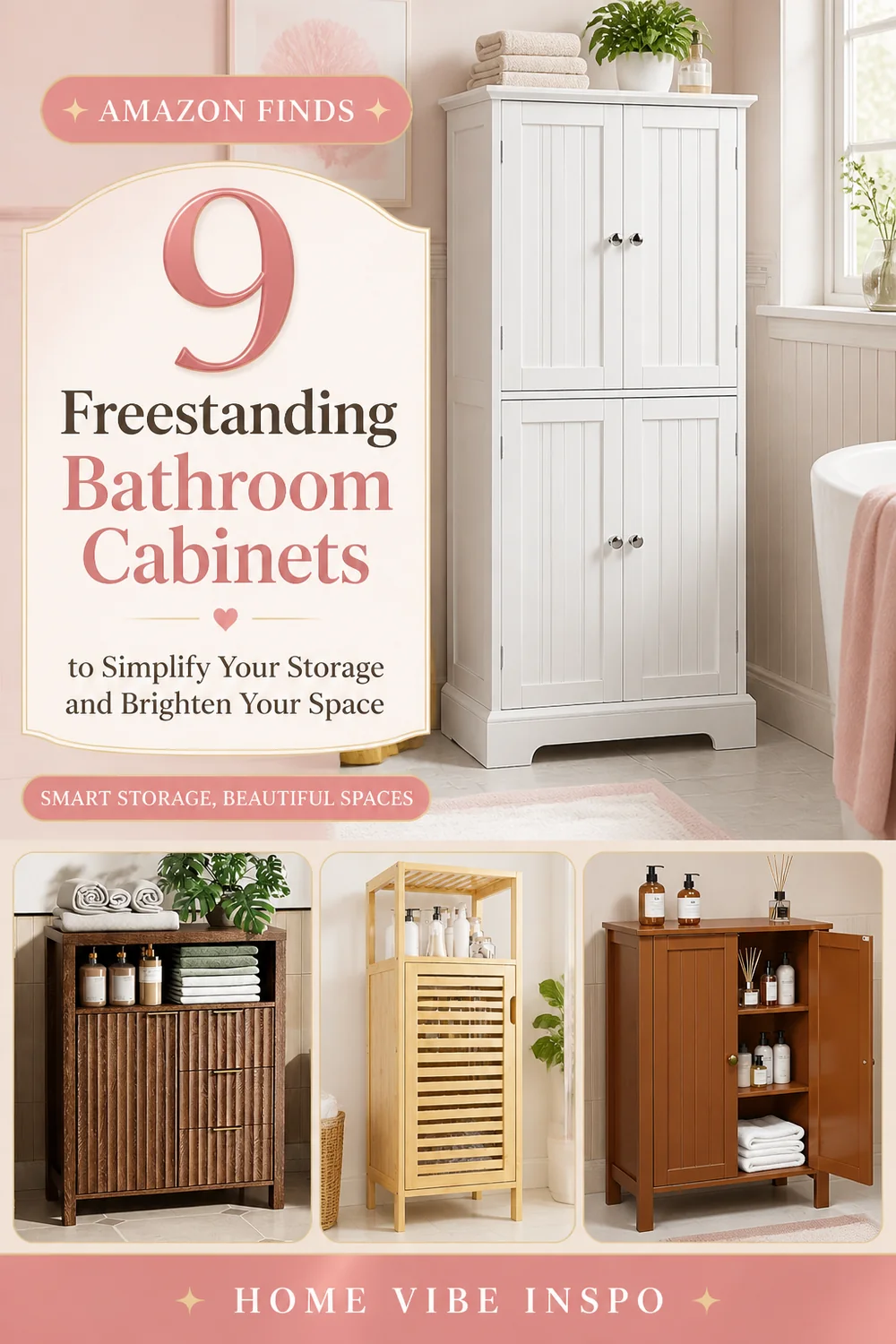 9 Freestanding Bathroom Cabinets to Simplify Your Storage and Brighten Your Space