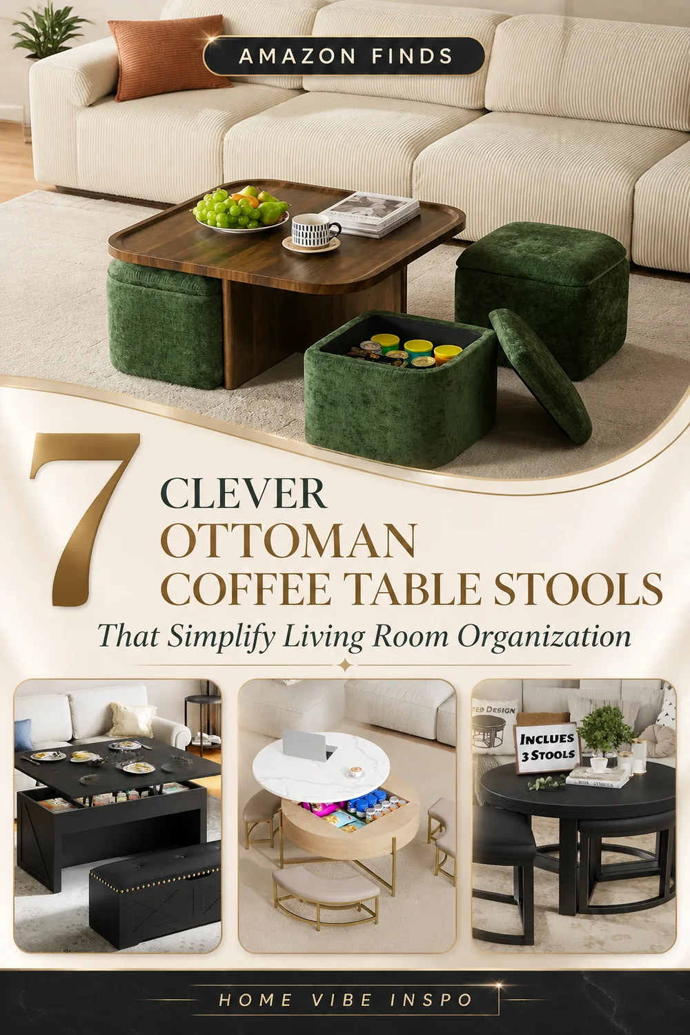 7 Clever Ottoman Coffee Table Stools That Simplify Living Room Organization