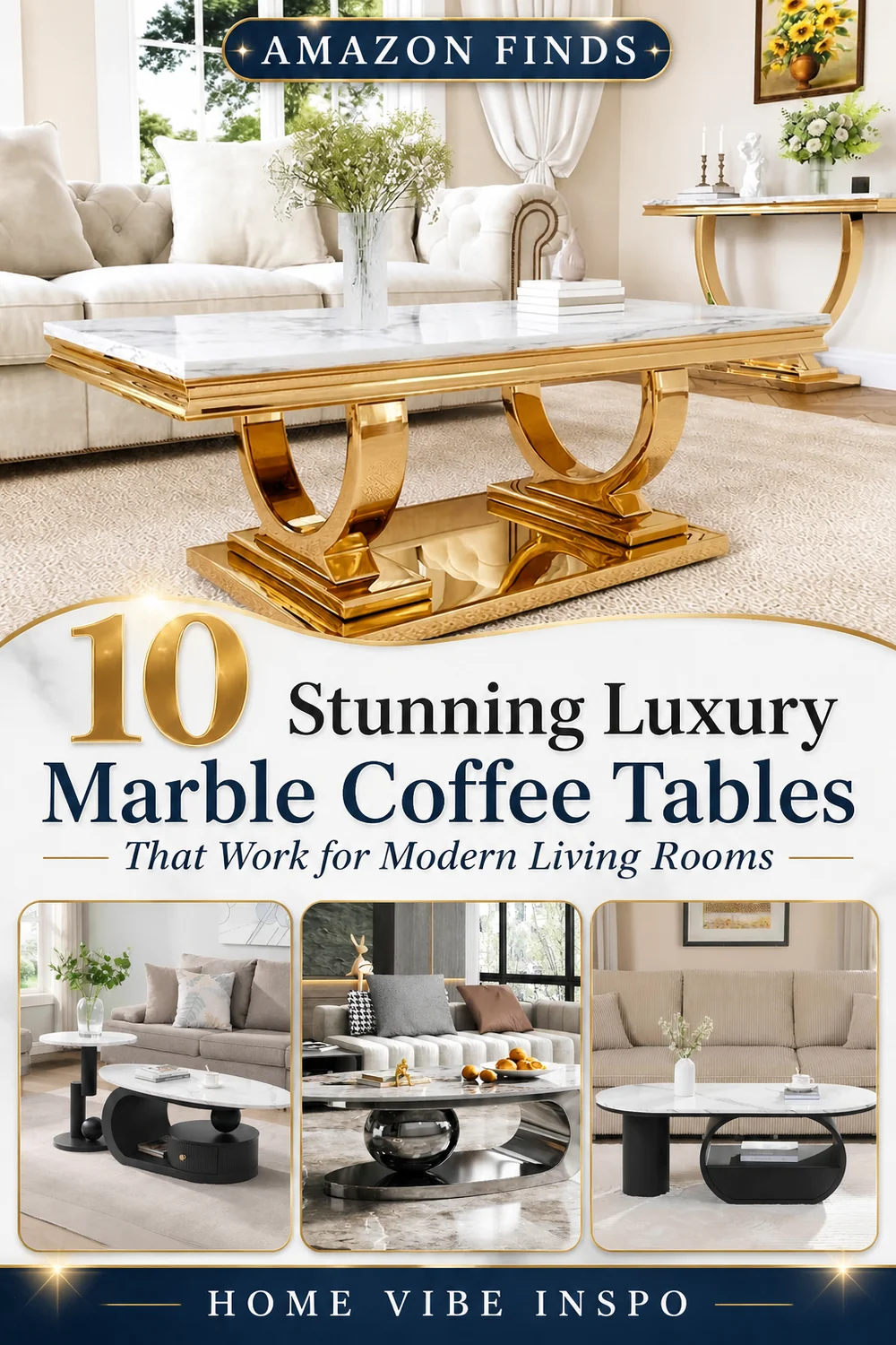 10 Stunning Luxury Marble Coffee Tables That Work for Modern Living Rooms
