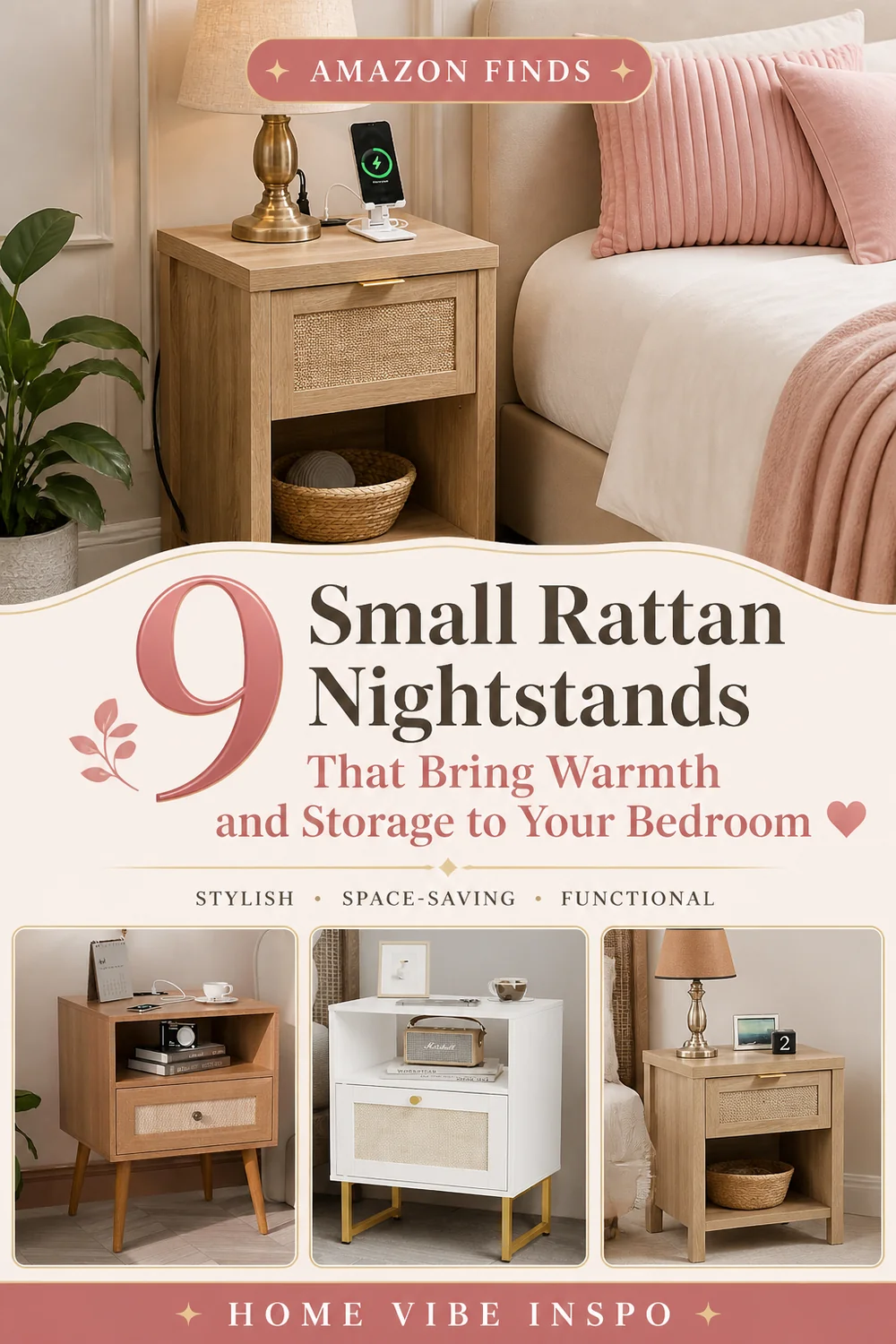 9 Small Rattan Nightstands That Bring Warmth and Storage to Your Bedroom