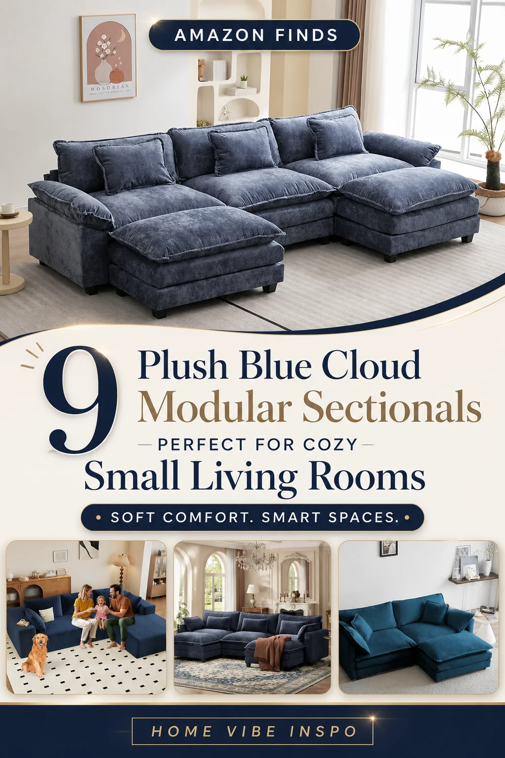 9 Plush Blue Cloud Modular Sectionals Perfect for Cozy Small Living Rooms