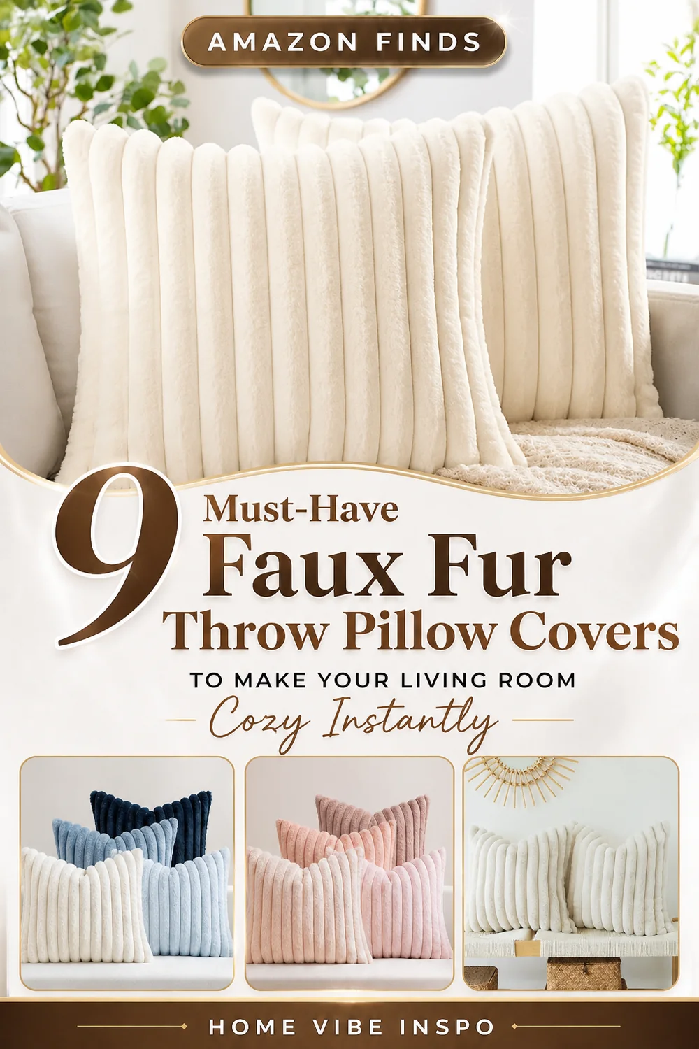 9 Must-Have Faux Fur Throw Pillow Covers to Make Your Living Room Cozy Instantly