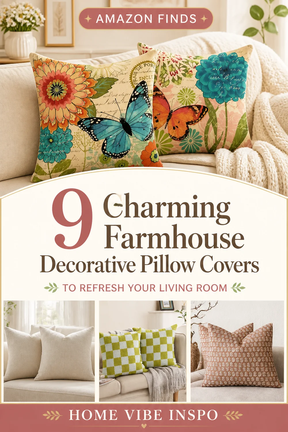 9 Charming Farmhouse Decorative Pillow Covers to Refresh Your Living Room