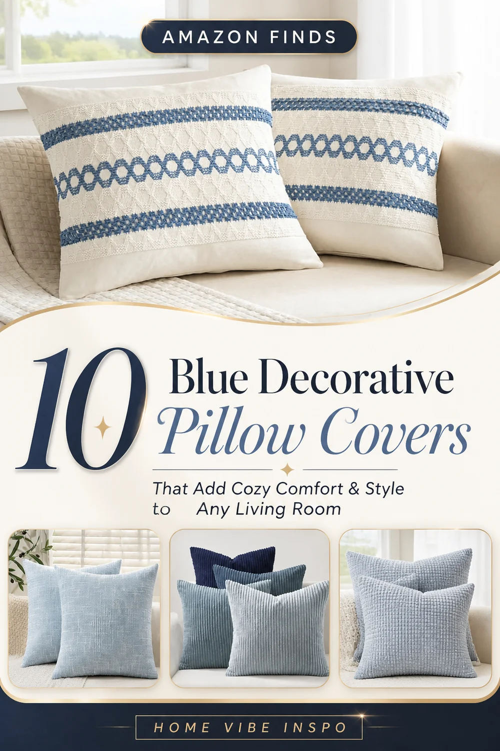 10 Blue Decorative Pillow Covers That Add Cozy Comfort and Style to Any Living Room