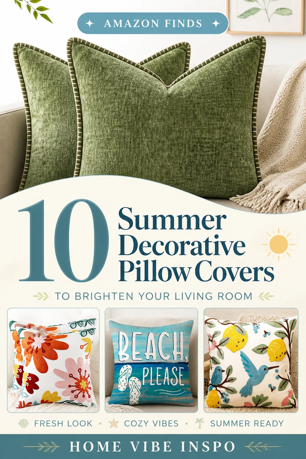 10 Summer Decorative Pillow Covers to Brighten Your Living Room