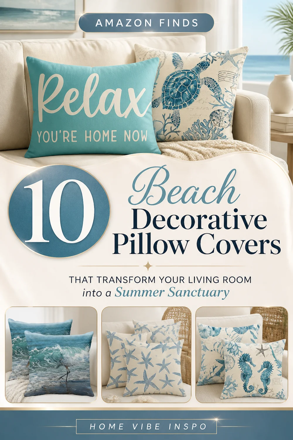 10 Beach Decorative Pillow Covers That Transform Your Living Room into a Summer Sanctuary