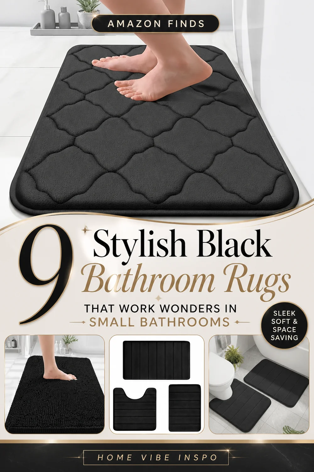 9 Stylish Black Bathroom Rugs That Work Wonders in Small Bathrooms