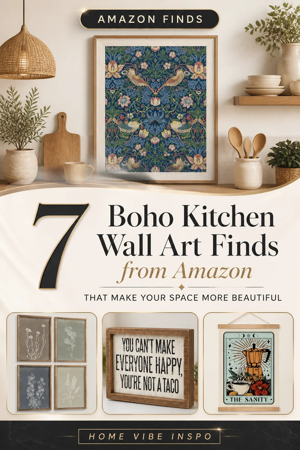 7 Boho Kitchen Wall Art Finds from Amazon That Make Your Space More Beautiful