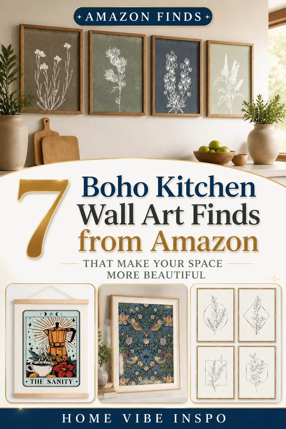 7 Boho Kitchen Wall Art Finds from Amazon That Make Your Space More Beautiful