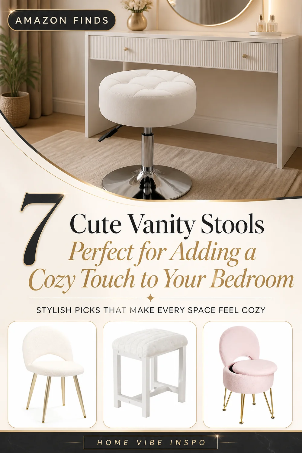 7 Cute Vanity Stools Perfect for Adding a Cozy Touch to Your Bedroom