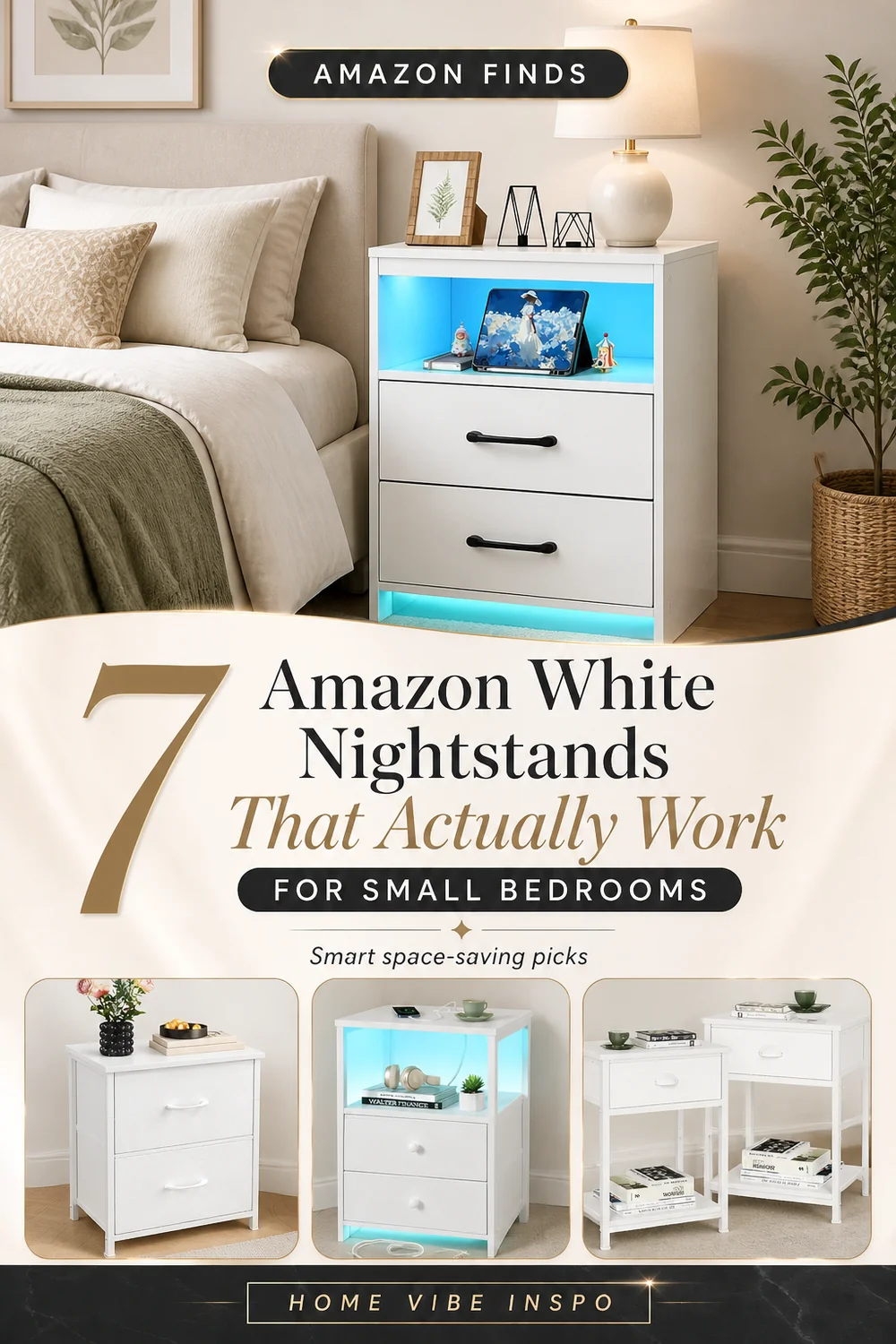 7 Amazon White Nightstands That Actually Work for Small Bedrooms