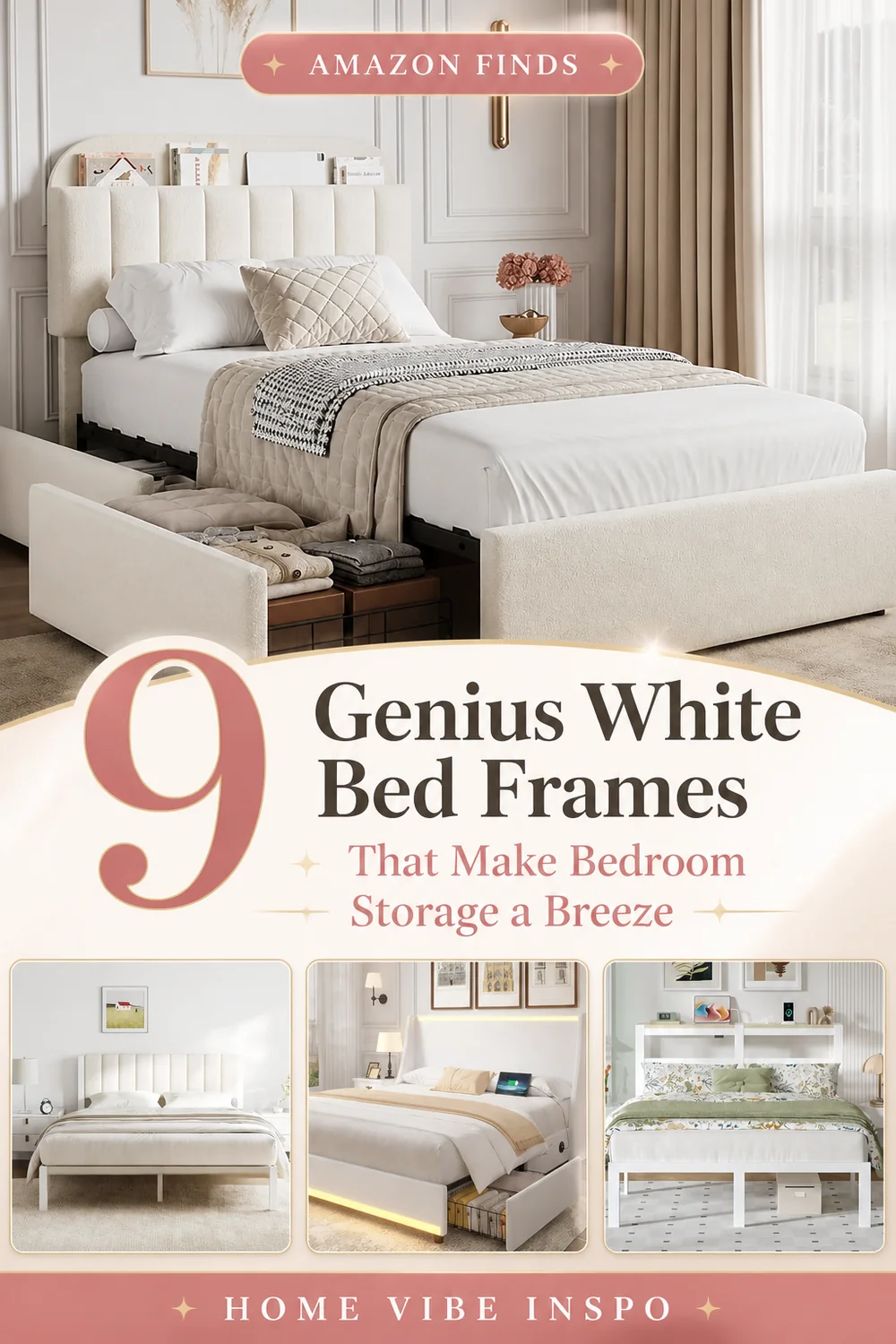 9 Genius White Bed Frames That Make Bedroom Storage a Breeze