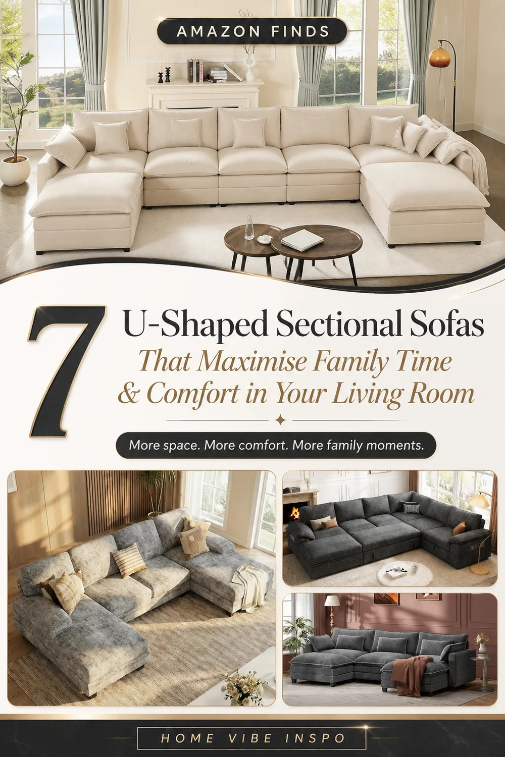 7 U-Shaped Sectional Sofas That Maximise Family Time and Comfort in Your Living Room