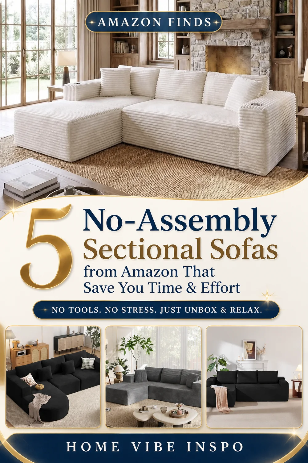5 No-Assembly Sectional Sofas from Amazon That Save You Time and Effort