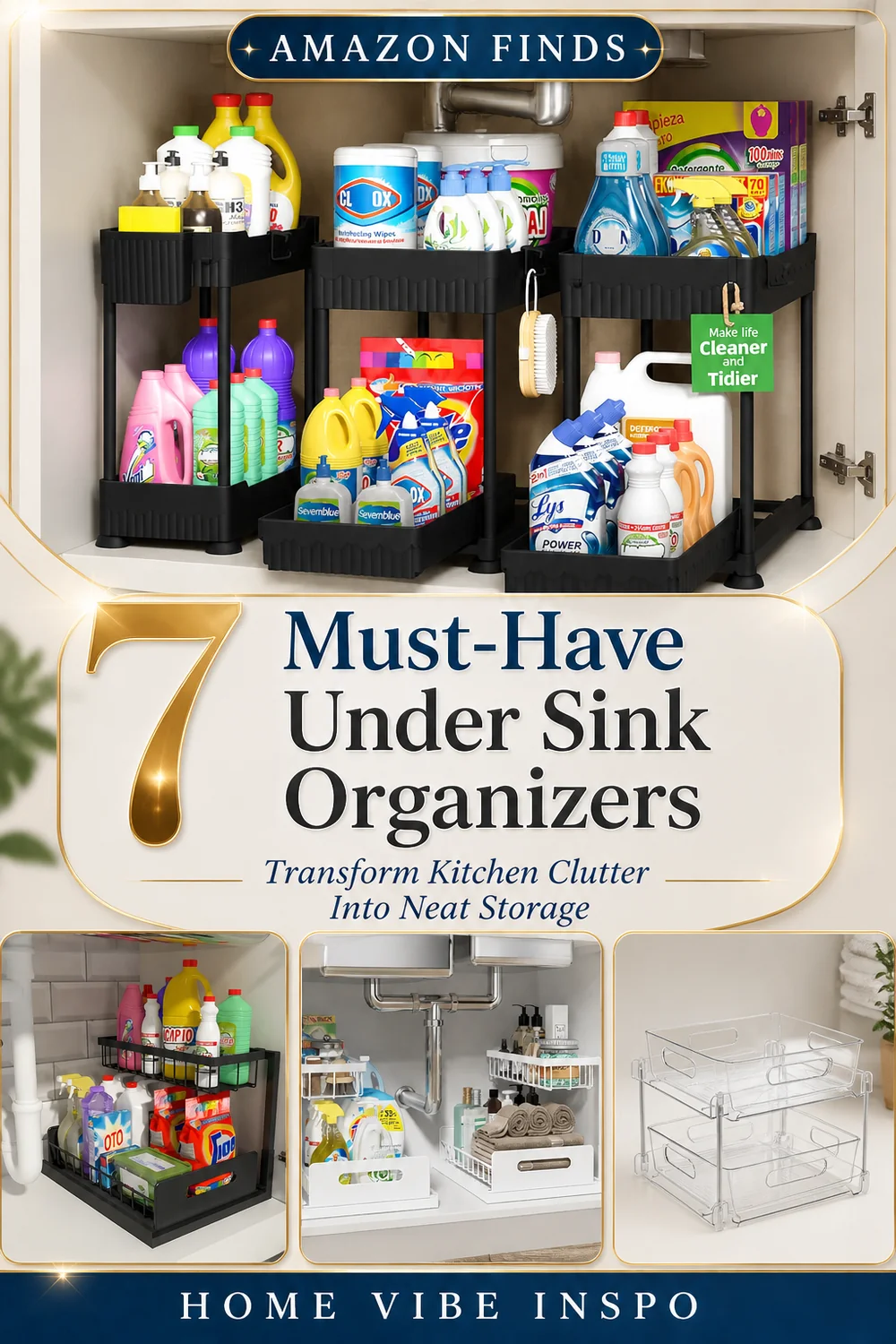 7 Must-Have Under Sink Organizers to Transform Kitchen Clutter Into Neat Storage