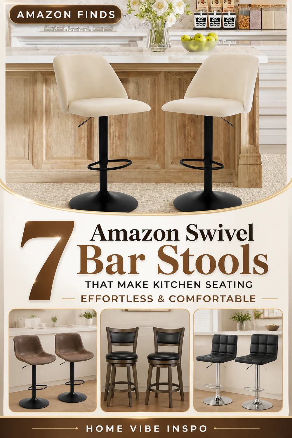 7 Amazon Swivel Bar Stools That Make Kitchen Seating Effortless and Comfortable