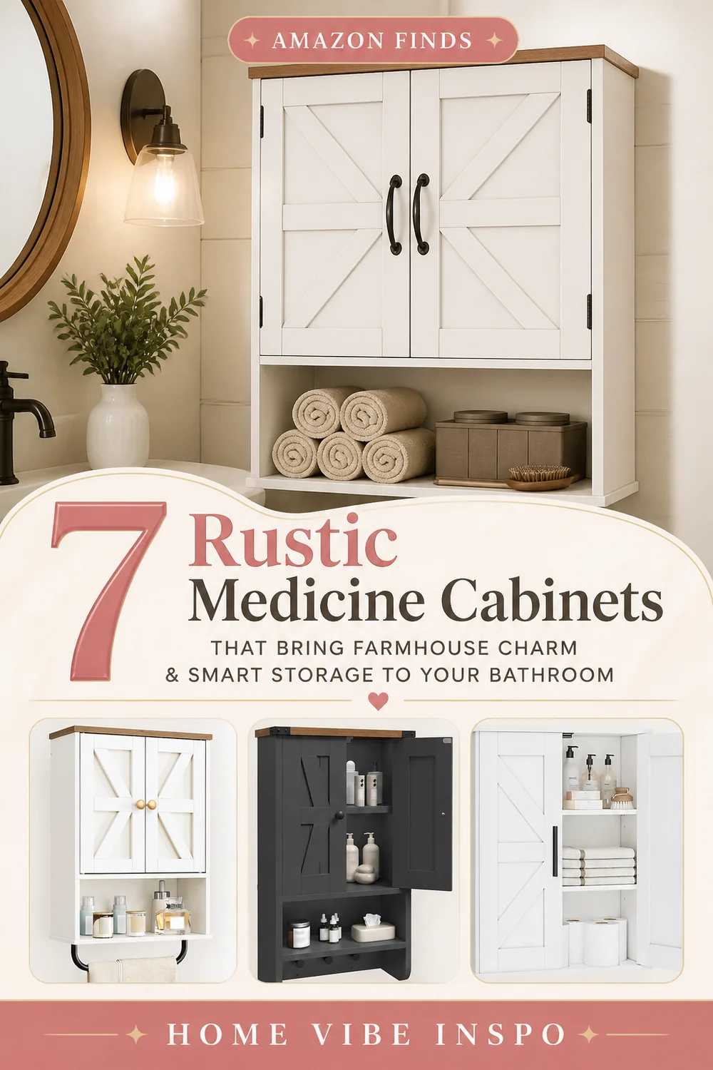7 Rustic Medicine Cabinets That Bring Farmhouse Charm and Smart Storage to Your Bathroom