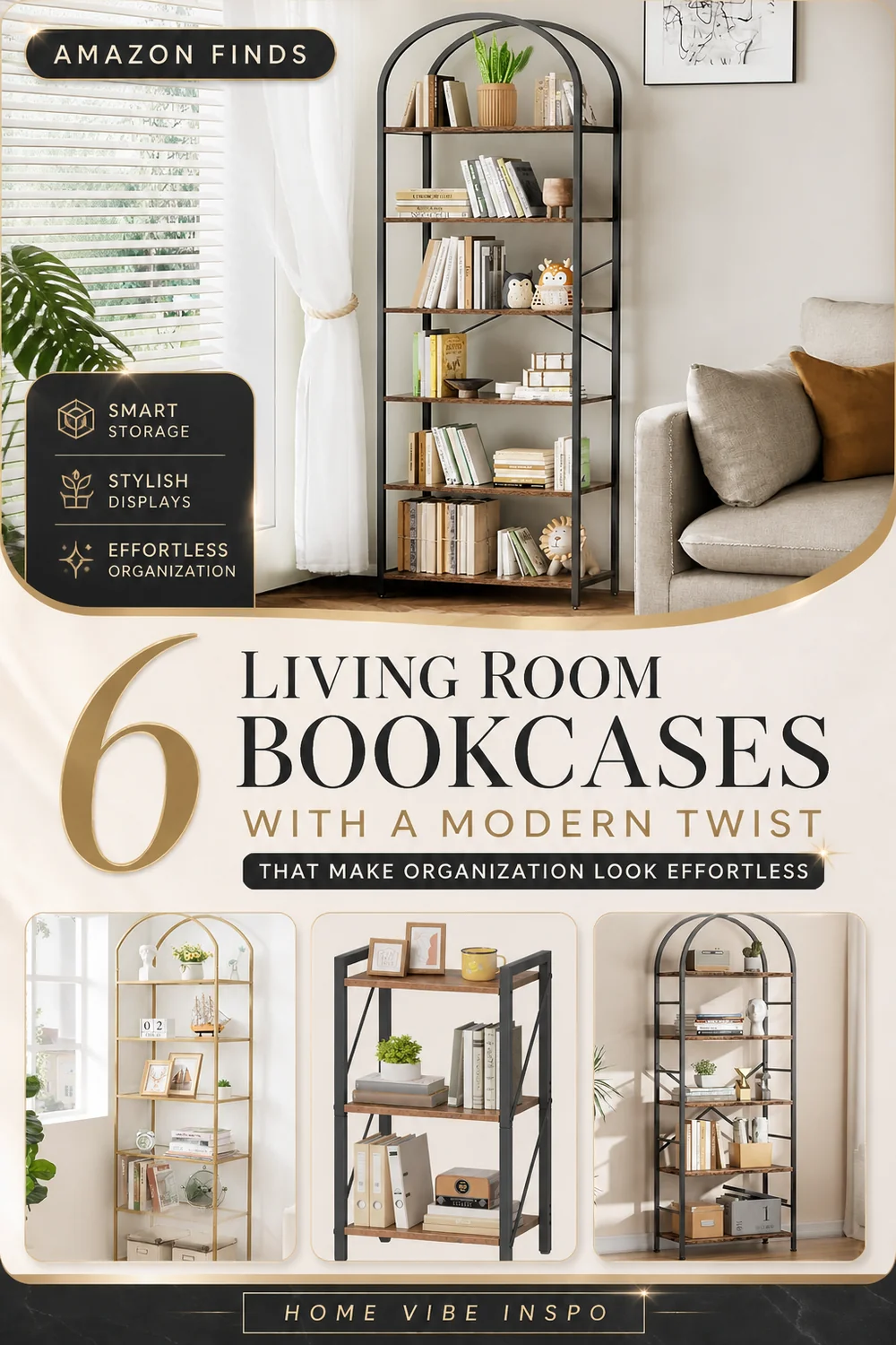6 Living Room Bookcases With a Modern Twist That Make Organization Look Effortless