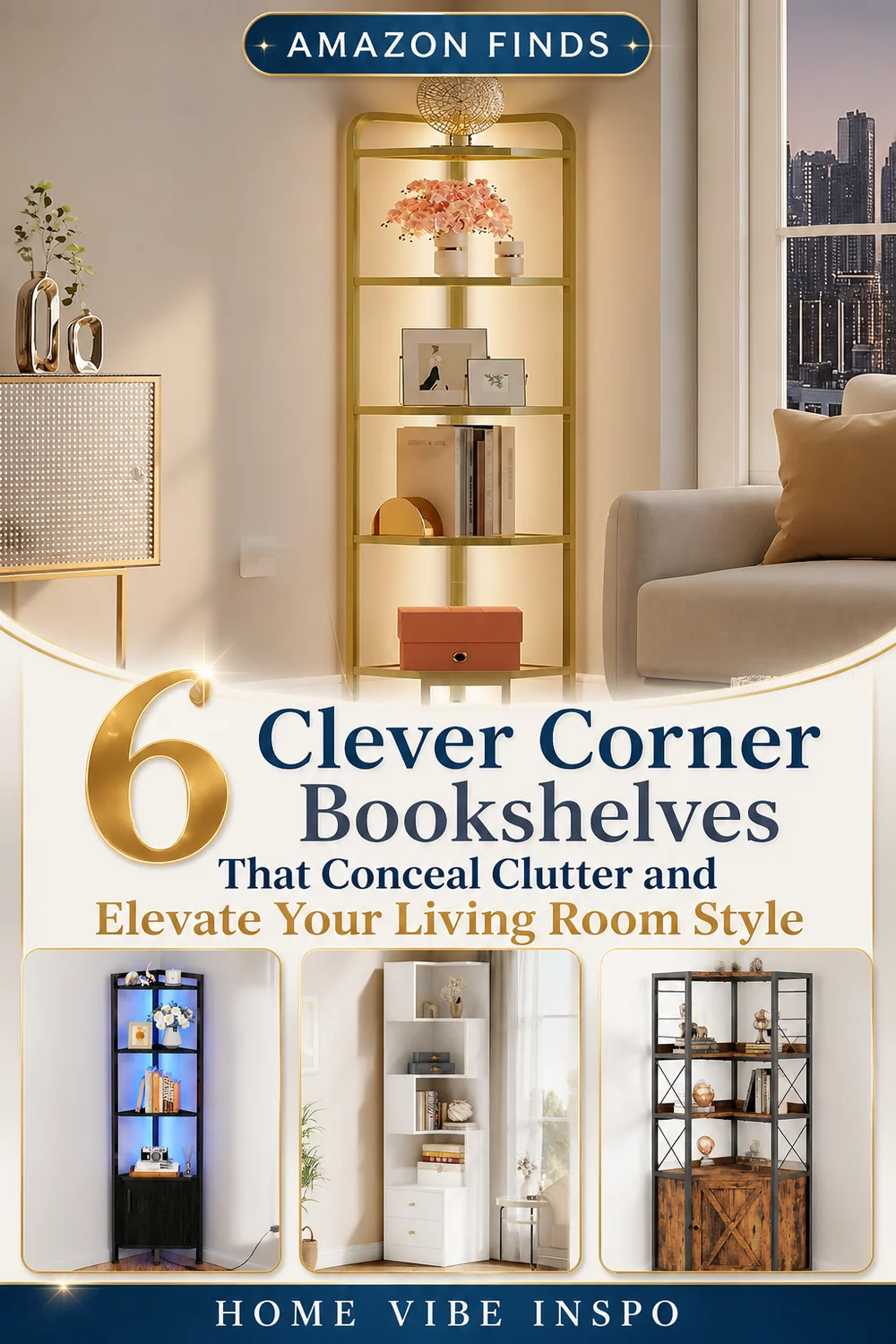 6 Clever Corner Bookshelves That Conceal Clutter and Elevate Your Living Room Style