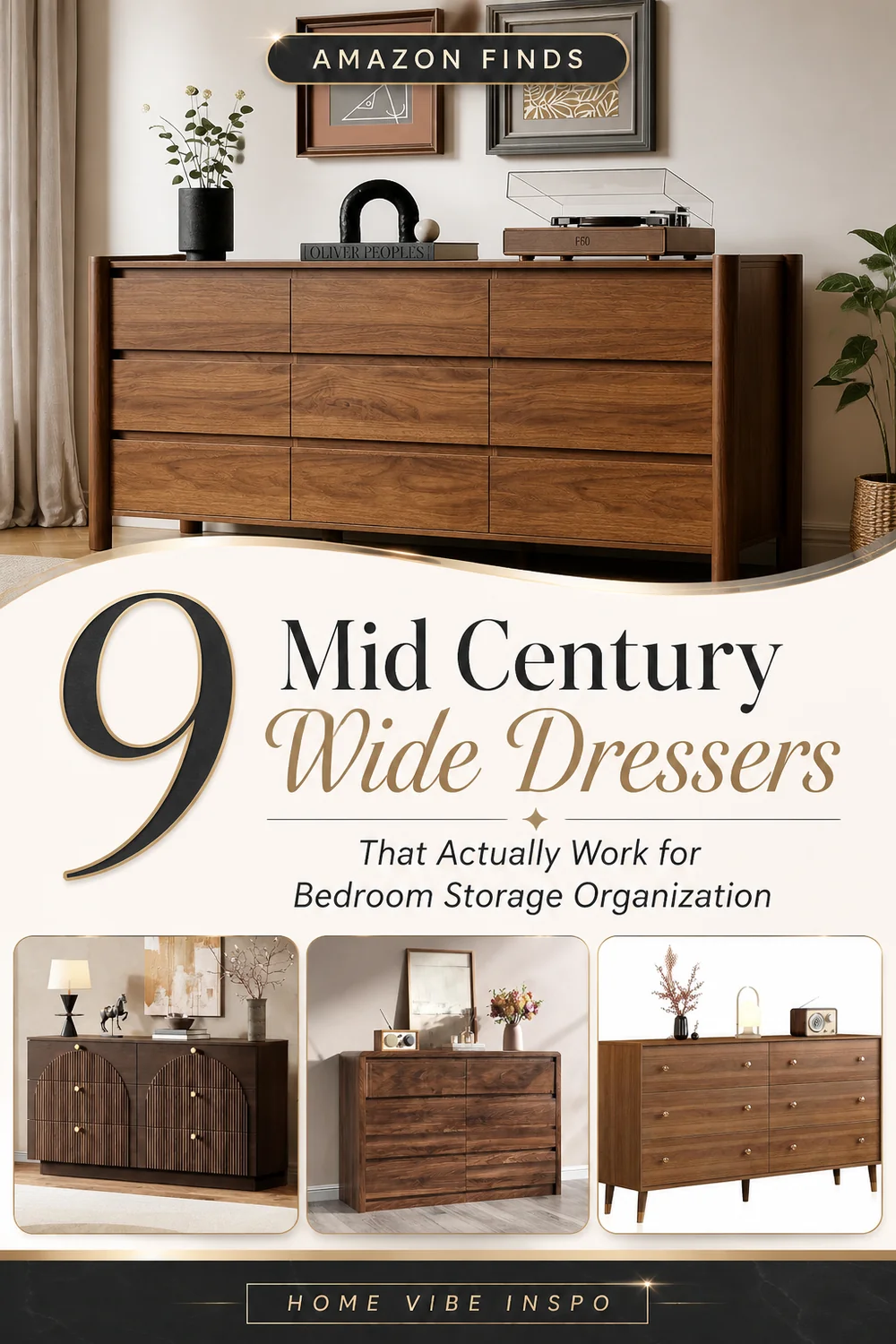 9 Mid Century Wide Dressers That Actually Work for Bedroom Storage Organization