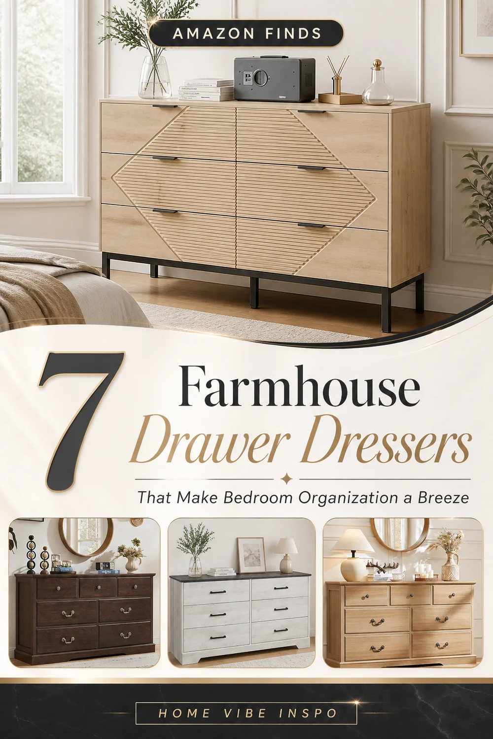 7 Farmhouse Drawer Dressers That Make Bedroom Organization a Breeze