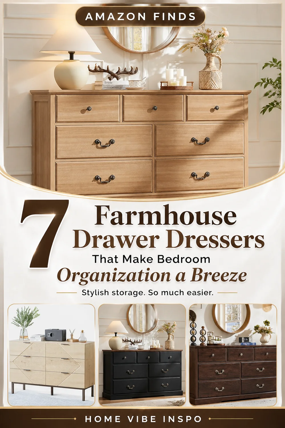 7 Farmhouse Drawer Dressers That Make Bedroom Organization a Breeze