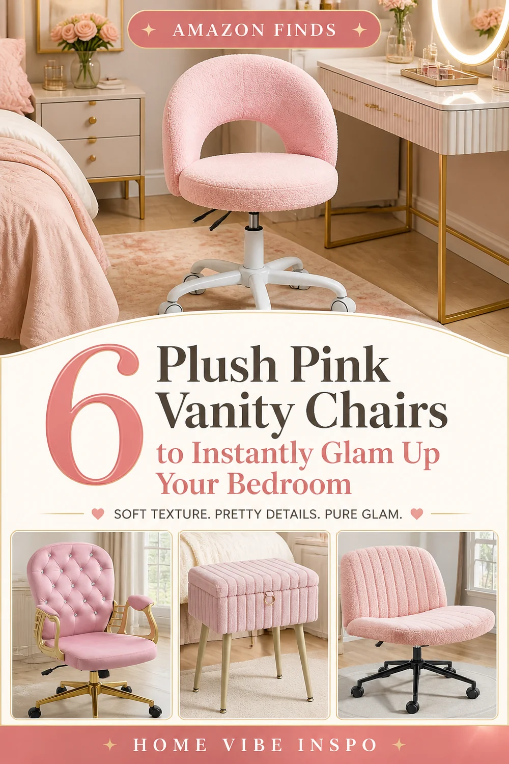 6 Plush Pink Vanity Chairs to Instantly Glam Up Your Bedroom