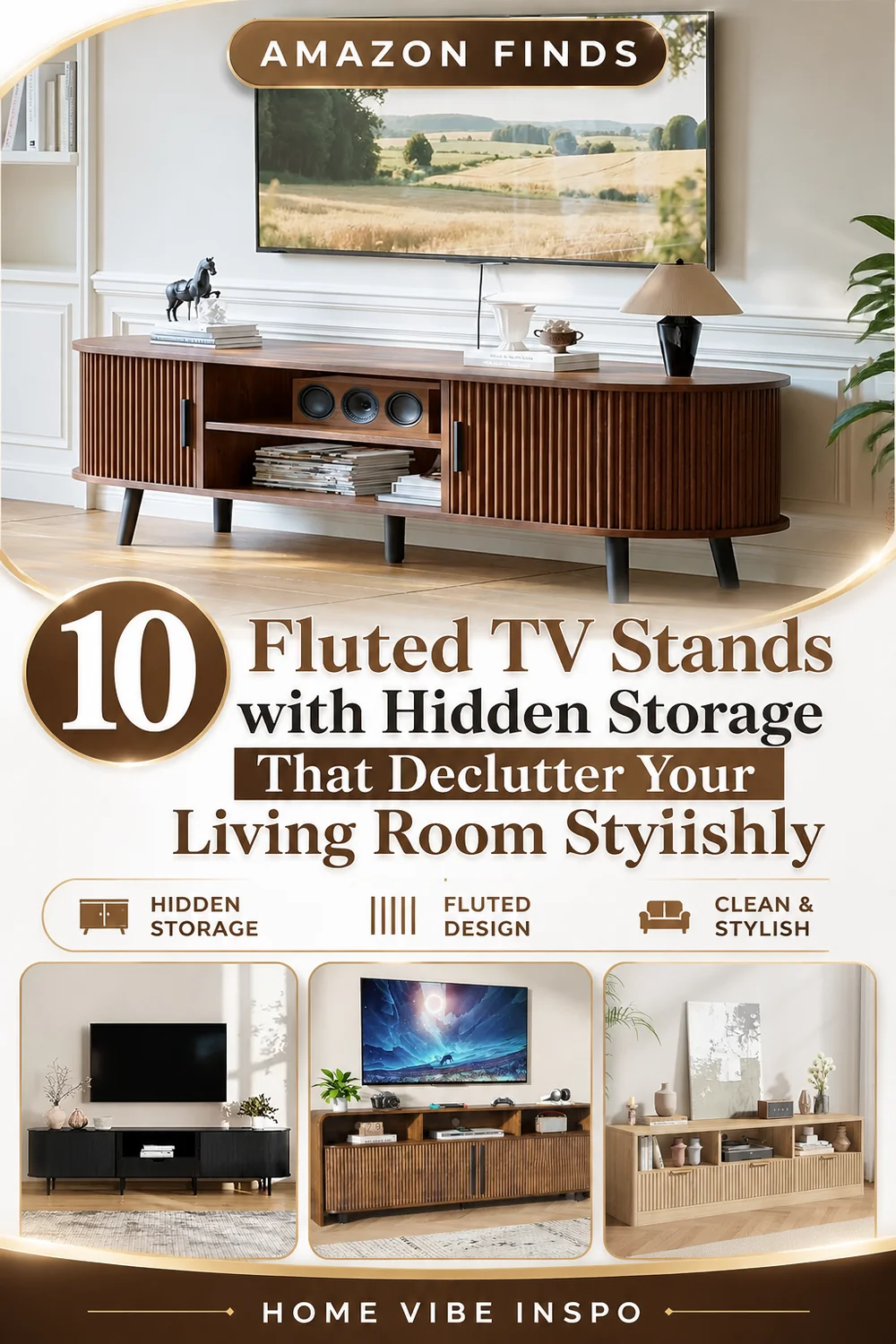 10 Fluted TV Stands with Hidden Storage That Declutter Your Living Room Stylishly