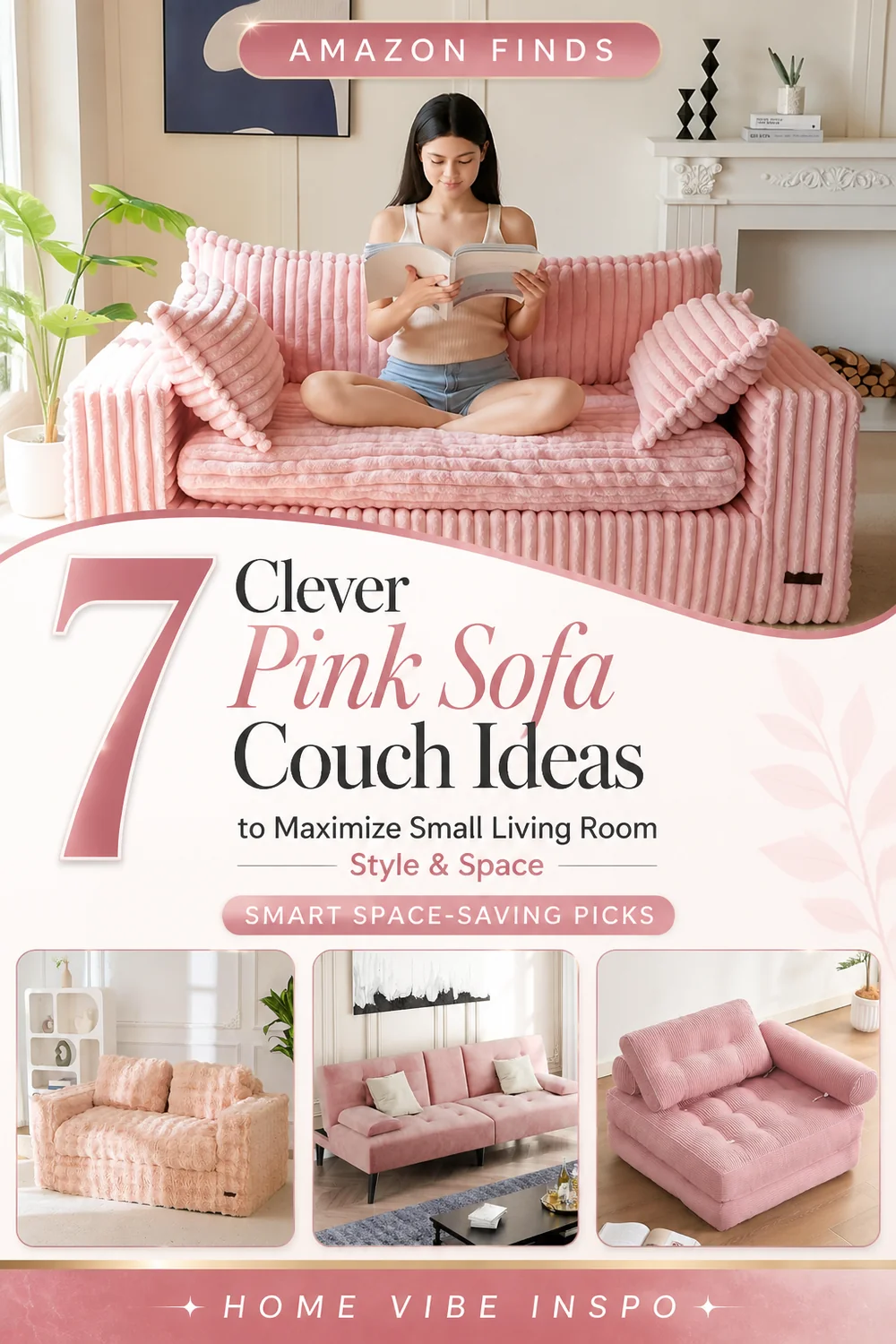 7 Clever Pink Sofa Couch Ideas to Maximize Small Living Room Style and Space