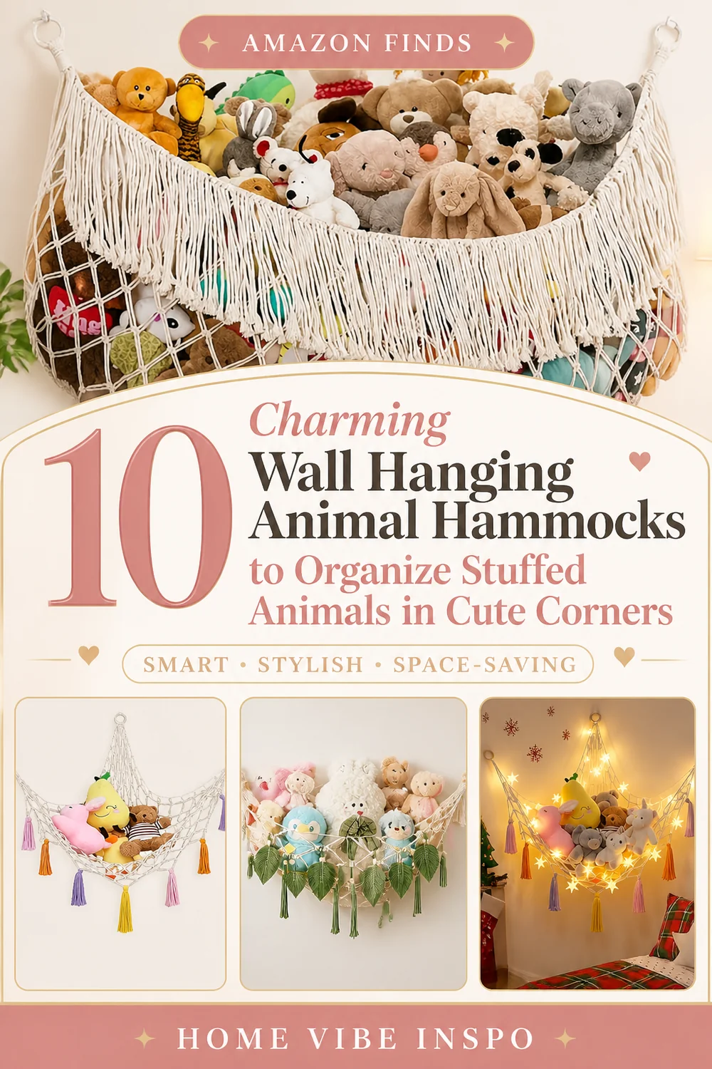 10 Charming Wall Hanging Animal Hammocks to Organize Stuffed Animals in Cute Corners