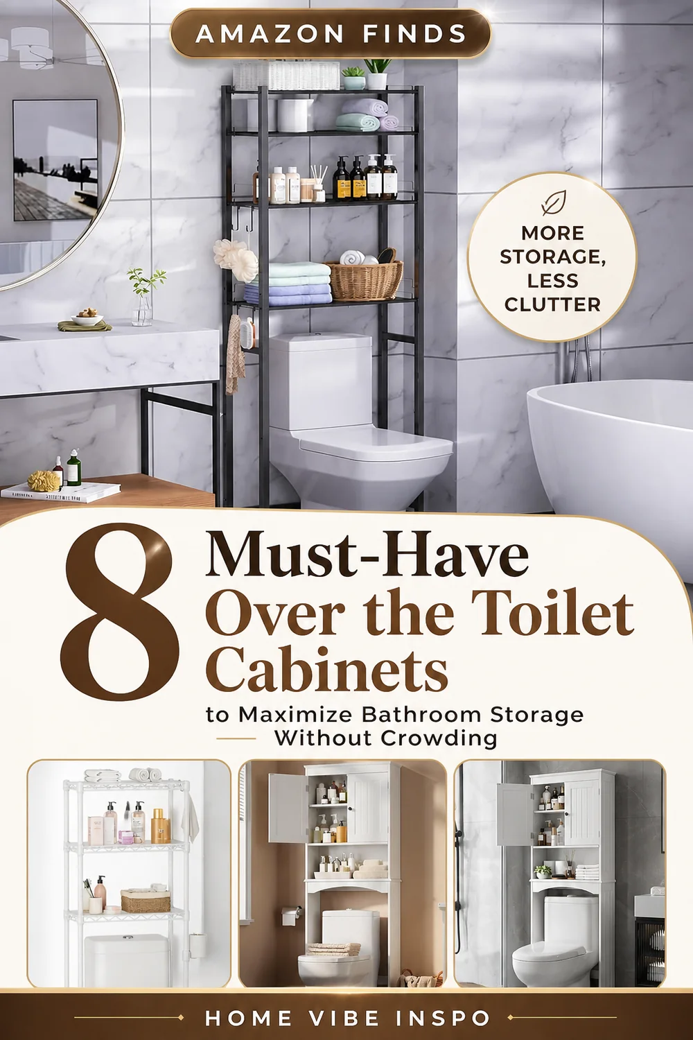 8 Must-Have Over the Toilet Cabinets to Maximize Bathroom Storage Without Crowding