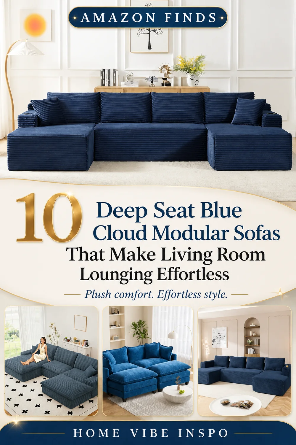 10 Deep Seat Blue Cloud Modular Sofas That Make Living Room Lounging Effortless