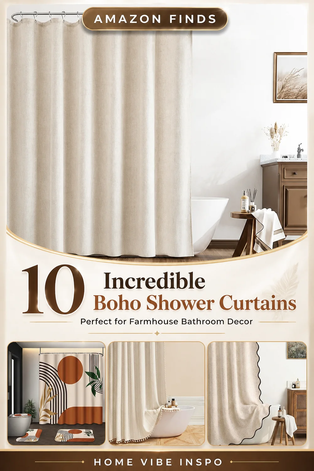 10 Incredible Boho Shower Curtains Perfect for Farmhouse Bathroom Decor