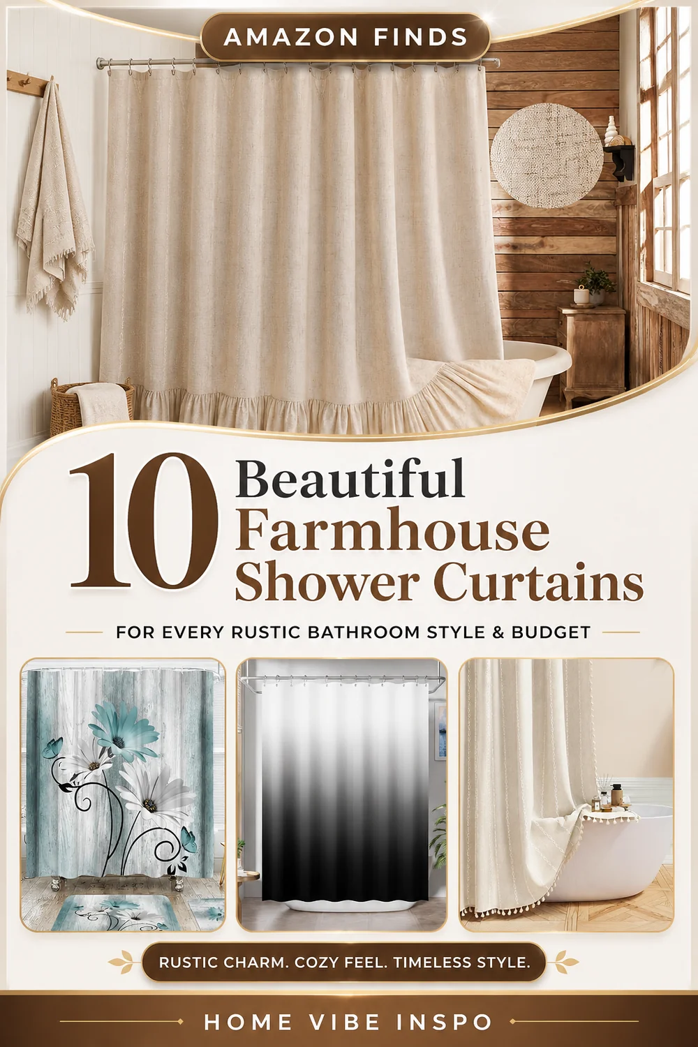 10 Beautiful Farmhouse Shower Curtains for Every Rustic Bathroom Style and Budget