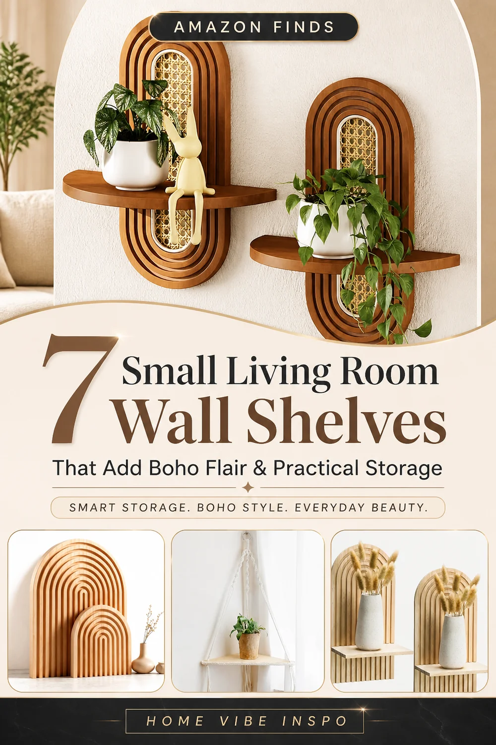 7 Small Living Room Wall Shelves That Add Boho Flair and Practical Storage