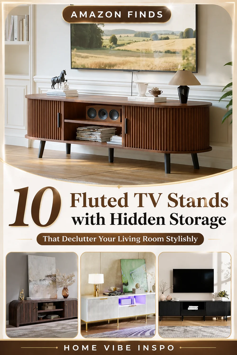 10 Fluted TV Stands with Hidden Storage That Declutter Your Living Room Stylishly